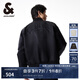 杰克·瓊斯（JACK&JONES）男裝春秋款潮流棒球領(lǐng)寬松休閑刺繡上衣夾克外套飛行員夾克男士 黑色E41 M (175)