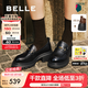 百麗（Belle）七夕禮物復(fù)古抓皺鎏金樂福鞋女商場款牛皮粗跟jk鞋E1Y1DCA5預(yù)售 黑色 37