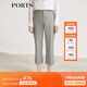 PORTS寶姿女裝 秋冬新品新款修身寬腳口休閑褲SL9P021LFQ044 羅蘭灰 XS (2)