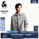 杰克·瓊斯（JACK&JONES）男裝春秋單側(cè)皮標(biāo)LOGO裝飾時(shí)尚潮流百搭尖領(lǐng)毛呢大衣男224427017 中花灰GH1 常規(guī) 中花灰GH1 L 180