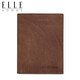 ELLE HOMME 錢(qián)包豎款頭層牛皮多卡位復古兩折票夾0330 生日禮物送男友
