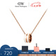 丹尼爾惠靈頓（DanielWellington）DW項鏈女 綢緞白+玫瑰金鎖骨鏈吊墜 七夕情人節(jié)禮物送女友送愛人 金色  DW00400153