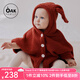 OAK FAMILY嬰兒斗篷外出防風(fēng)秋冬季寶寶披風(fēng)擋風(fēng)保暖兒童外套 紅色 100 cm【推薦身高90-100cm】2-3歲