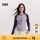森馬（Semir）長(cháng)袖T恤女拼色插肩袖小狗套頭衫鹽系潮冬季抓毛衣服101724101010