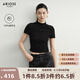 艾諾絲雅詩(shī)【商場(chǎng)同款】2025秋季新品通勤百搭羊毛短袖針織衫上衣女40728019 黑色 M
