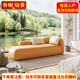 香榭瑞景現代輕奢貴妃椅弧形沙發(fā)椅小戶(hù)型客廳懶人躺椅酒店高端休閑美人榻 （橙色）200cm默認發(fā)圖片A方向 支持定制顏色+送兩個(gè)抱枕