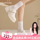 達(dá)芙妮官方法式瑪麗珍女鞋厚底2025新款春季粗跟小皮鞋百搭增高單鞋女 溫柔白 【5cm軟底】 36