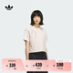 adidas新中式純棉運動(dòng)上衣圓領(lǐng)短袖T恤女夏季阿迪達斯三葉草 奇跡石英色   L