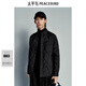 太平鳥男裝【商場同款】 冬襯衫式鵝絨羽絨服B1ACE4223 黑色1 L