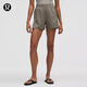 lululemon丨Pleated 女士超高腰褶飾短褲 LW7BYYS 卡其棕 S /6