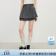 范思藍(lán)恩miu系甜美蝴蝶結(jié)系帶A字百褶半身裙女夏2025新款短裙2072 灰色 S