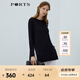 PORTS寶姿商場(chǎng)同款新品女裝針織長(zhǎng)袖圓領(lǐng)套頭衫LL8K415PKE004 丈青 L （8）