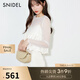 SNIDEL秋冬甜美圓領(lǐng)透視吊帶荷葉邊上衣兩件套SWFB244147 象牙白 均碼 （F）