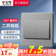 公牛（BULL） 開關(guān)86型暗裝墻壁/五孔三孔空調(diào)/網(wǎng)線網(wǎng)絡(luò)面板G07星空灰 二開雙控