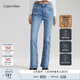 Calvin KleinJeans四季款女士潮流復(fù)古洗水微彈ck高腰合體微喇牛仔褲J223285 高腰合體靴型版-牛仔淺藍(lán)-1AA 28 160/70A（2.1尺）70CM