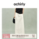 歐時(shí)力OCHIRLY 長(zhǎng)絨棉a字半身裙抽繩中長(zhǎng)款透氣女2025年夏季新款 白色 L