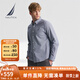 諾帝卡（NAUTICA）【商場(chǎng)同款】男裝春夏新款全棉千鳥(niǎo)格經(jīng)典舒適格紋襯衫男WO4300 藏青4NV S