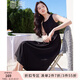 香影黑色無袖背心連衣裙女2025秋季新款小黑裙高級感收腰內(nèi)搭裙子 黑色 M