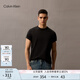 Calvin KleinJeans25春夏男士休閑簡約刺繡ck純棉打底針織短袖T恤40HM265 UB1-太空黑 S