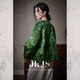 JK&JS兩面穿竹節盤(pán)扣肌理提花新中式外套秋季國風(fēng)上衣 帝王綠 XL