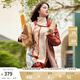 兩三事披肩斗篷外套女秋冬連帽長(zhǎng)款藍(lán)色毛衣開衫外搭大衣梵高信使 磚紅色 F