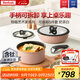 特福（Tefal）鍋具套裝烹飪鍋煎炒鍋奶鍋可拆卸手柄不粘鍋百變套鍋五件套奶茶白
