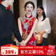 枝己新中式結婚禮服2025新款訂婚新娘旗袍敬酒服古嫁衣秀禾服出閣服 X2516(僅女裝) XL
