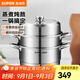 蘇泊爾（SUPOR）蒸鍋304不銹鋼三層復(fù)底多用蒸魚家用蒸籠電磁爐燃?xì)馔ㄓ?歐式蒸鍋 3層 32cm