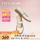 他她（TATA）甜心瑪麗珍鞋女真皮復古小皮鞋女款單鞋2025新款7WX01AQ5 米白 37