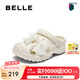 百麗（Belle）蝴蝶結(jié)公主風(fēng)洞洞鞋女2025夏新厚底增高包頭拖鞋B2654BT5 杏色 36 (230mm)
