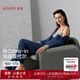 愛(ài)慕（Aimer）春夏睡美人睡衣女莫代爾長(zhǎng)袖開(kāi)衫帶胸墊吊衣九分褲三件套AM46A851 鳶尾藍(lán)-AM46A851 L 170