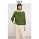 LILY100%美麗諾羊毛LILY2025冬新款純色寬松加厚針織衫圓領(lǐng)套頭毛衣女 308橄欖綠 M