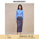 MAXRIENY【商場(chǎng)同款】復(fù)古格紋直筒半裙梭織羊毛高腰裙子 棕格紋 M 02