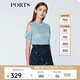PORTS寶姿  新品商場(chǎng)同款女裝簡(jiǎn)約短袖露肩針織上衣SN8K701RKE004 煙波色 M