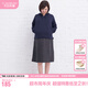 犬印本鋪（INUjIRUSHI）孕婦裝女日式長(cháng)袖帶帽連衣裙外出服 藏青色