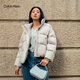 Calvin KleinJeans【防水】秋冬女士戶(hù)外休閑少女風(fēng)ck絨領(lǐng)立領(lǐng)鴨絨羽絨服外套 PEE-鉛灰 S