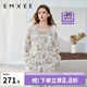 嫚熙（EMXEE）孕婦睡衣產(chǎn)后哺乳春秋季款月子服棉質(zhì)家居服套裝 晨曦莊園-兩件套(不帶哺乳口) L【適合115-135斤】