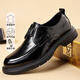 SANTOMI英倫風(fēng)男鞋增高百搭超纖休閑鞋男圓頭商務(wù)正裝運動(dòng)皮鞋男 黑色 單層 41 (255mm)