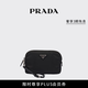 PRADA/普拉達(dá)【禮物】女士金屬徽標(biāo)飾Re-Nylon小袋手拿包 黑色