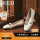 愛步（ECCO）夏季芭蕾舞鞋方頭羊皮淺口單鞋 舞悅234303 石灰色36