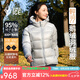 黑冰戶外厚款鵝絨連帽羽絨服 女款800蓬輕暖防風防潑羽絨服 FAF8611 銀灰 S