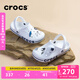 卡駱馳crocs洞洞鞋貝雅卡駱班輕便耐磨一腳蹬休閑鞋|205089 白/深藍-126 37 /38(230mm)