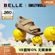 百麗（Belle）smiley聯(lián)名快樂吐司親膚舒適童鞋百搭休閑勃肯涼鞋67209B65 杏色 34 (220mm)