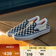 VANS范斯官方 Slip-On黑白棋盤格一腳蹬職業(yè)滑板鞋低幫 黑色  42