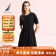 諾帝卡（NAUTICA）【商場同款】女裝春夏新款親膚舒適彈力休閑連衣裙女42DO04 黑色0TB XL