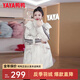 鴨鴨（YAYA）羽絨服女中長(cháng)款2025冬季新款個(gè)性百搭條紋加厚連帽休閑保暖外套HY 米灰色 M (160)