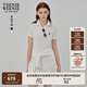 Teenie Weenie小熊女2025年春夏新款溫柔清新絞花刺繡短袖白色連衣裙短裙 象牙白 M