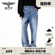 BOY LONDON2025秋季新款直筒休閑男女同款高街潮牌牛仔長褲N34072 藍(lán)色 XS