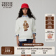 Teenie Weenie小熊衛(wèi)衣女春季學院風大熊刺繡圓領衛(wèi)衣上衣女 象牙白 L (170)