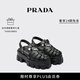 PRADA/普拉達(dá)【七夕禮物】女士金屬徽標(biāo)飾Monolith厚底涼鞋 黑色 38